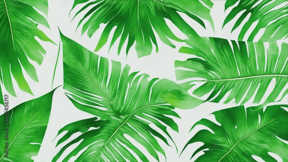 Tropical leaf, leaves collection for design. creative and minimal art nature background.decoration pattern, generative ai