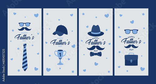 Happy Fathers Day Set of greeting cards