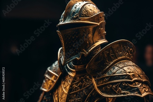 Golden armored knight. Generative AI