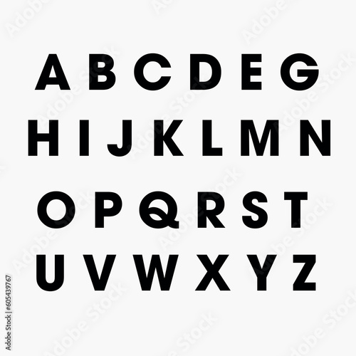 Black and white alphabet UTM AVO