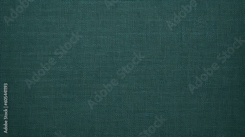 Dark Green Linen Paper Fabric Texture Background - Textile Material - Generative AI