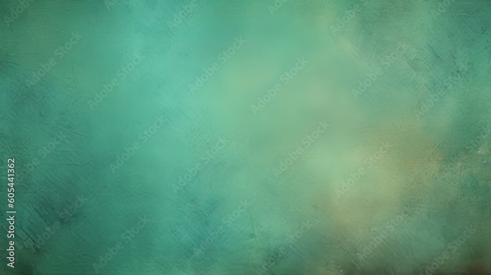 Obraz premium Green, turquoise seamless texture for backgrounds, vintage, antique wallpaper, blurred parchment. Generative AI.