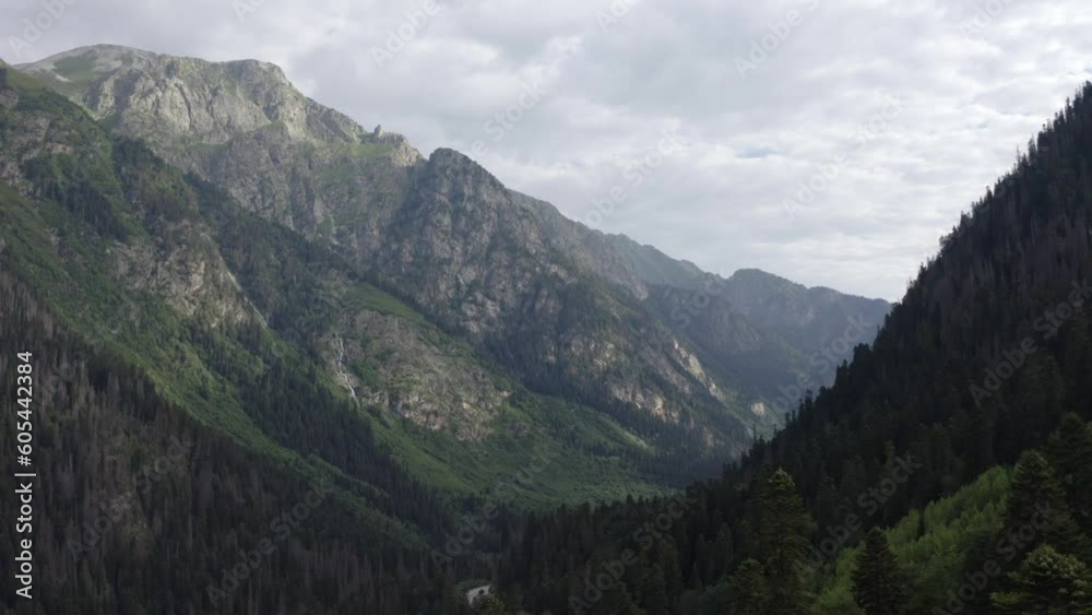 Mountains covered with forest, view from above. Mountains covered with forest, view from above.