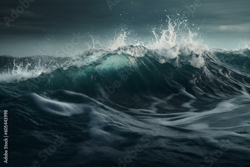 Abstract illustration of a turbulent ocean. Generative AI