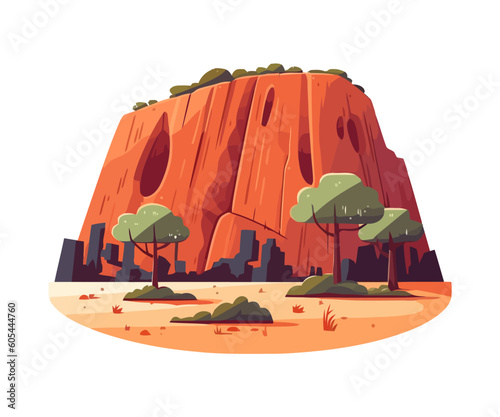 scene rocky mountain and greenery trees