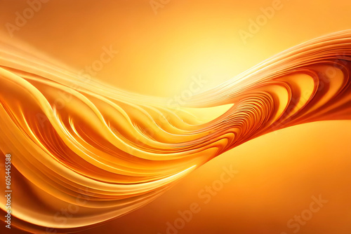 Texture of transparent yellow gel with air bubbles and waves on orange background. Concept of skin moisturizing, body care. Liquid beauty product closeup. Backdrop, flat lay