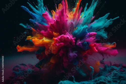 Vibrant burst of hues. Generative AI © Joseph