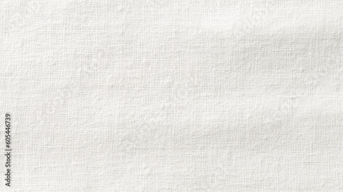 White/Cream Linen Paper Fabric Texture Background - Textile Material - Generative AI