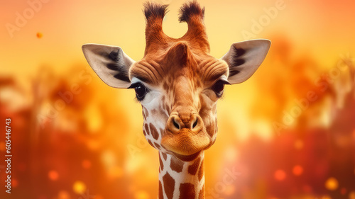 giraffe baby close-up. Generative AI