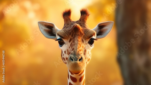 giraffe baby  close-up. Generative AI © Aliaksei