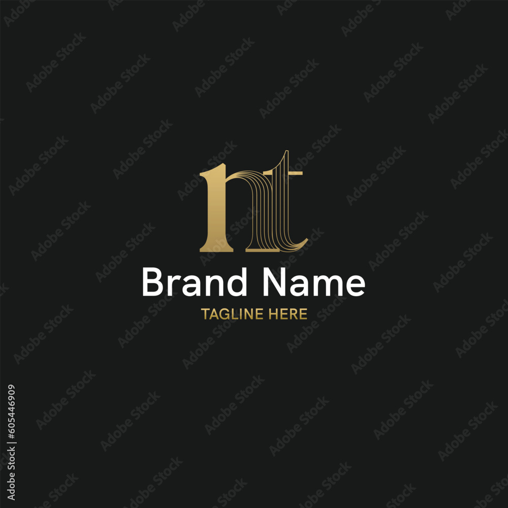 Unique and modern initial based logo with letter nt Unique and modern initial based logo with letter nt