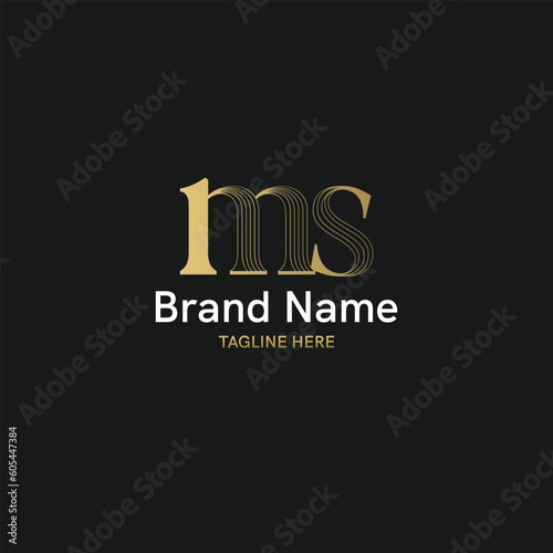 Unique and modern initial based logo with letter ms
