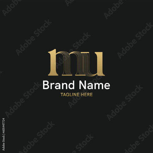 Unique and modern initial based logo with letter mu