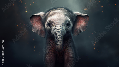 baby elephant small . Generative AI