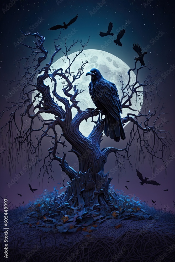 Fototapeta premium scary halloween night 