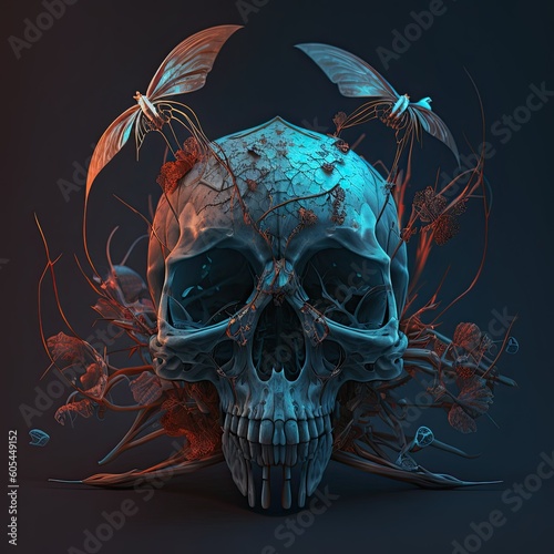 skull and bones. halloween background
