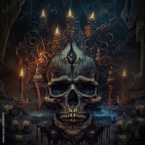 skull in the dark