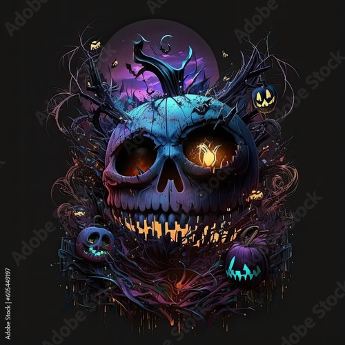 skull and bones. halloween background
