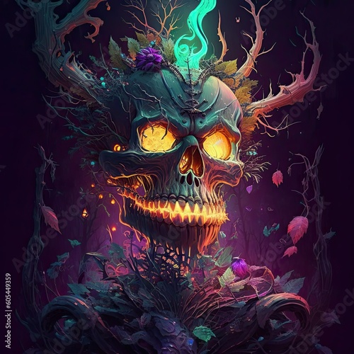 skull and bones. halloween background

