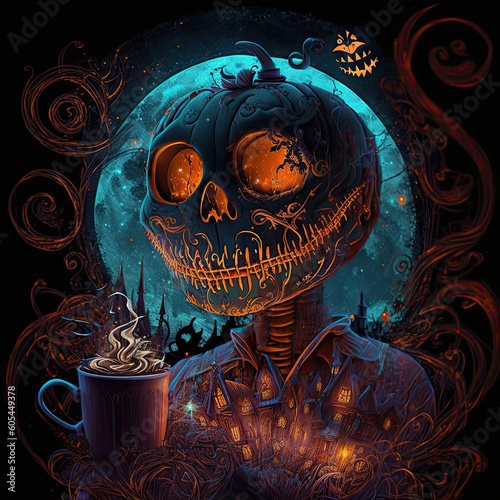 skull and bones. halloween background
