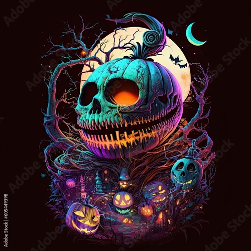 skull and bones. halloween background
