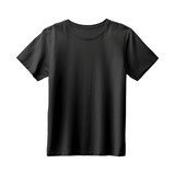 Black men's t-shirt isolated on white, transparent background, PNG, mockup, ai