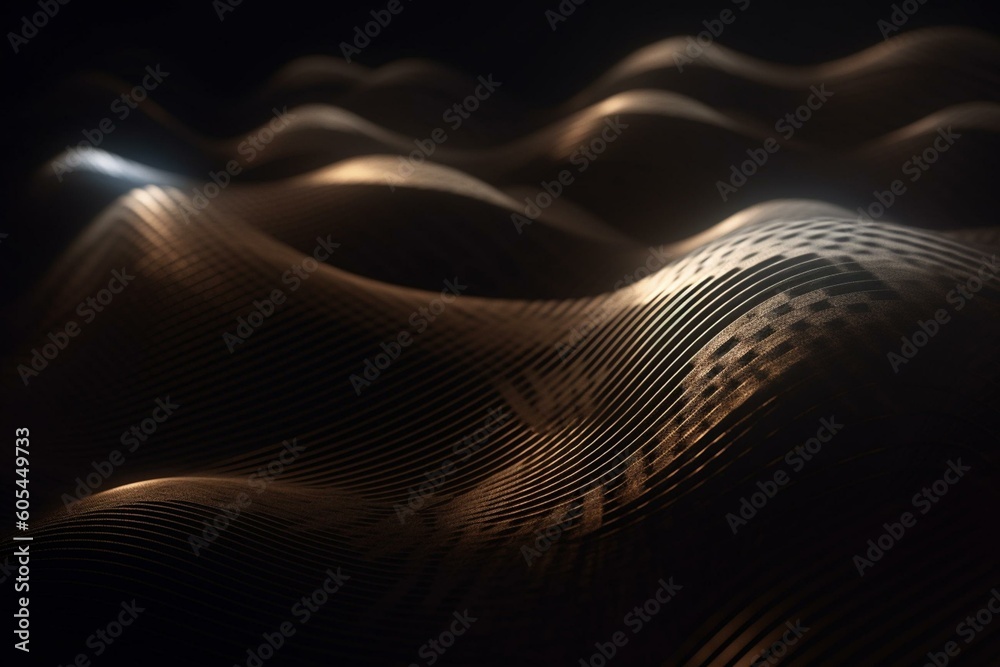Abstract background with undulating light web. Generative AI