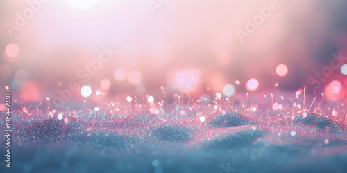 Soft focus dreamy pastel color background with copy space, light particles, sparks, blur