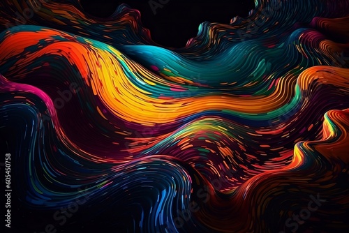 Watercolor light colorful wavy liquid abstract wallpaper. Ai generative