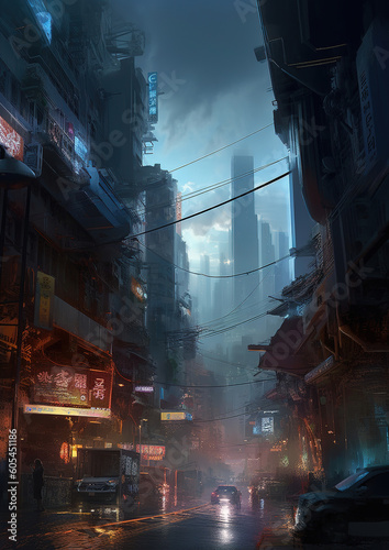 cyberpunk cityscape, night, generative ai  © vvalentine