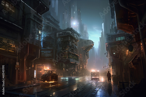 cyberpunk cityscape, night, generative ai 