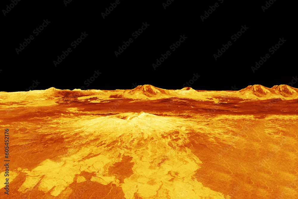 The surface of the planet Venus. Elements of this image furnishing NASA.