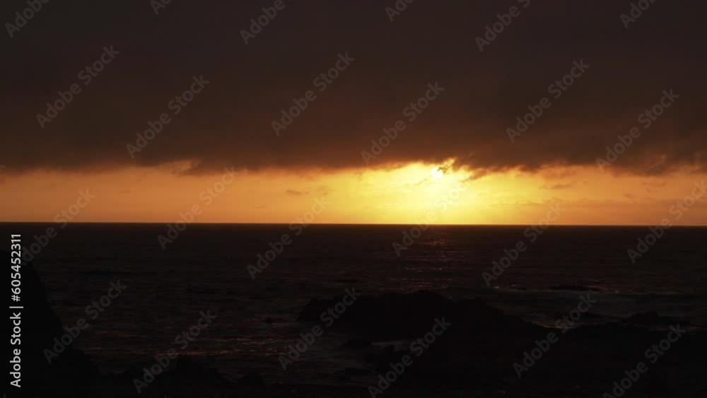sunset over the coastline of the pacific ocean in Chile sunset over the coastline of the pacific ocean in Chile