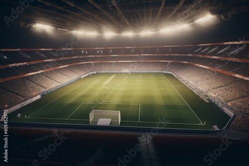 3D model of football arena. Generative AI
