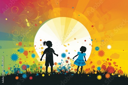 Kids playing concept. Generative ai 