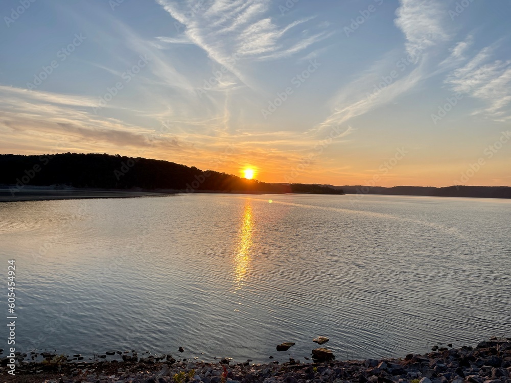 Fototapeta premium Sunrise over Lake Monroe May 22 2023
