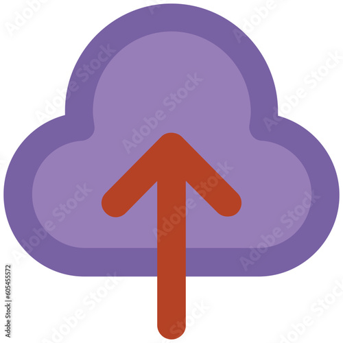 Icon of cloud uploading bold line design 