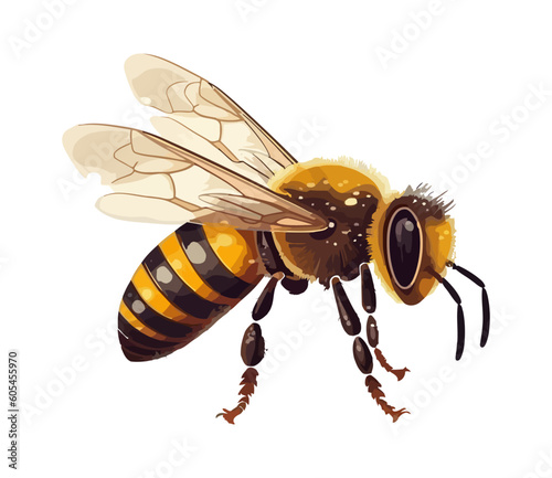 bee insect on white background