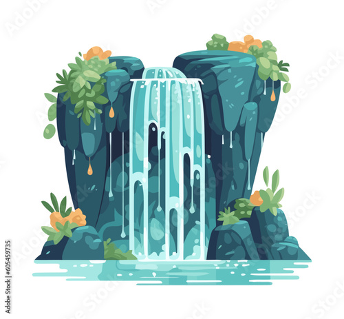 Waterfall landscape nature and plants