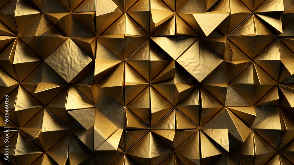Obraz premium Metallic gold diamond triangle pattern, texture