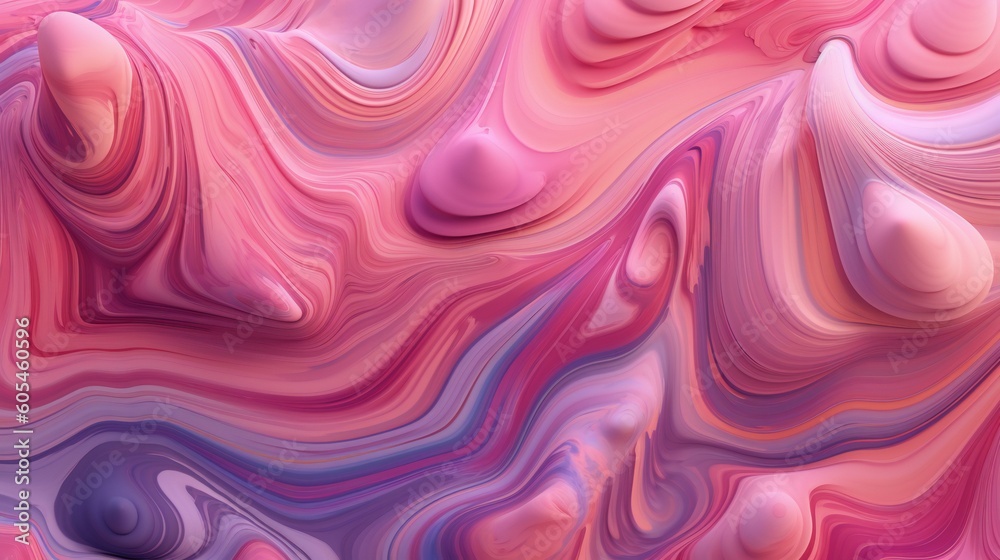 3D Vibrant pink and purple texture of waves, fluid, soft and rounded forms 3D Vibrant pink and purple texture of waves, fluid, soft and rounded forms