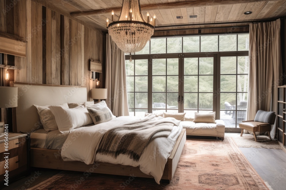 Parisian-inspired cozy dreamy bedroom with a tufted headboard, ornate mirrors, and elegant accents, channeling a sense of romance and sophistication - Generative AI Parisian-inspired cozy dreamy bedroom with a tufted headboard, ornate mirrors, and elegant accents, channeling a sense of romance and sophistication - Generative AI