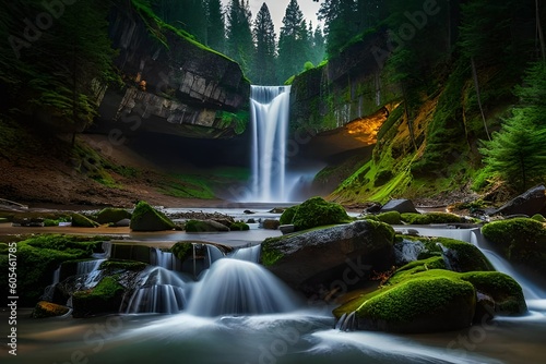 waterfall in the jungle and also waterfall in the forest