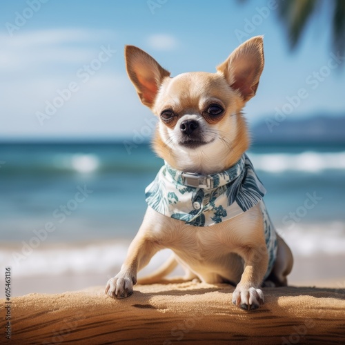 chihuahua on the beach © Stream Skins