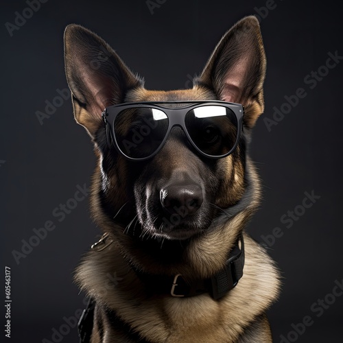 german shepherd dog with glasses © Stream Skins