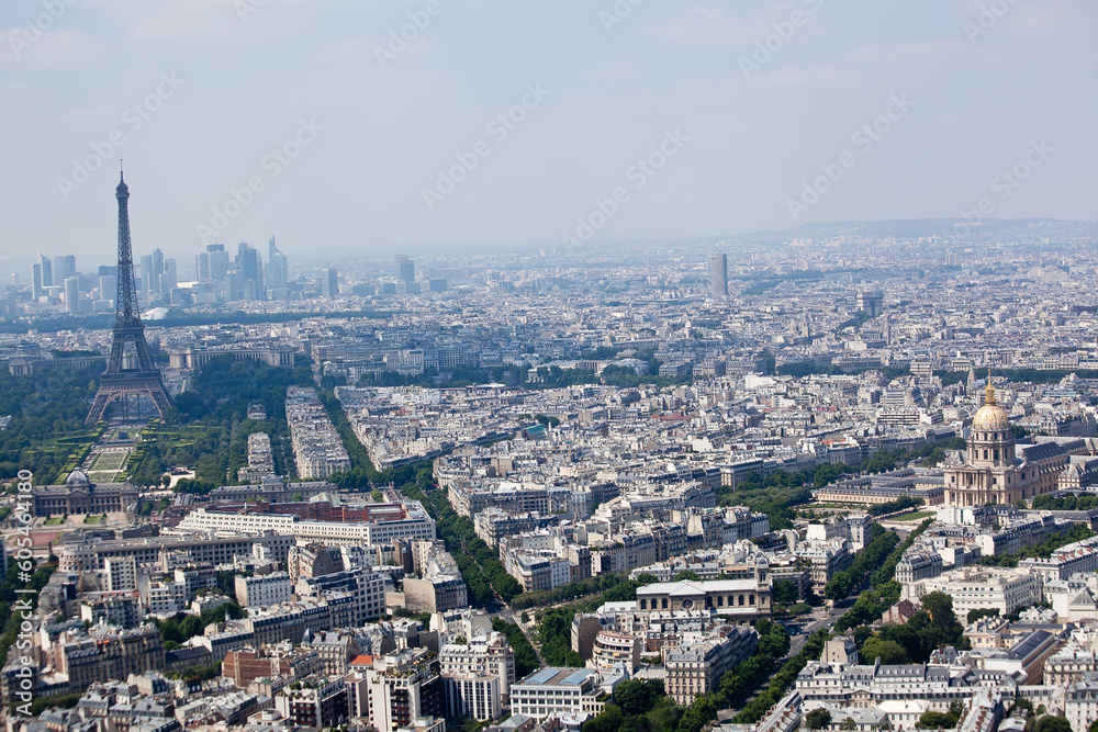 Panorama of Paris from Montparnasse Tower, France.
