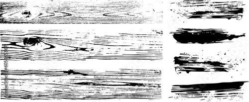 Vector overlay  grunge wooden patterns isolated on a white background. Dirty design elements with grunge frames and patterns. 