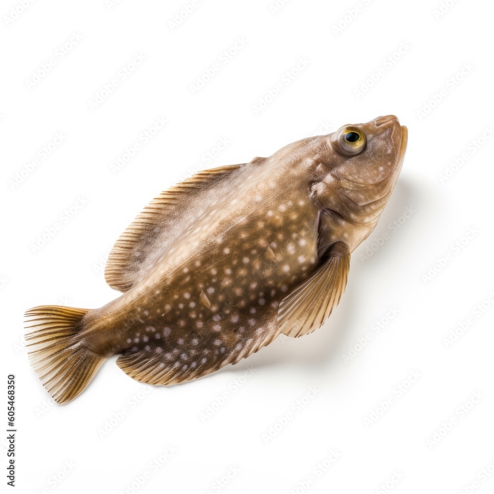 Sole fish isolated on white. Generative AI Sole fish isolated on white. Generative AI