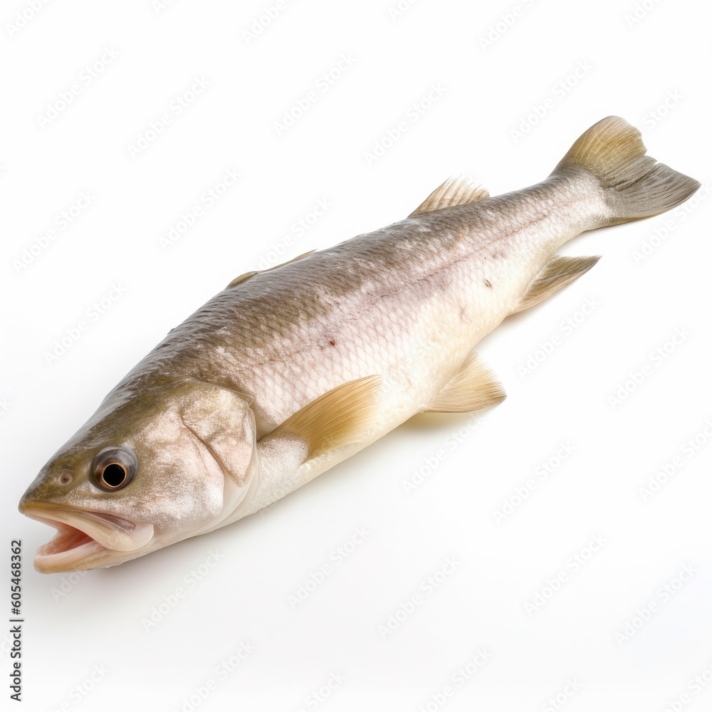 Basa fish isolated on white. Generative AI