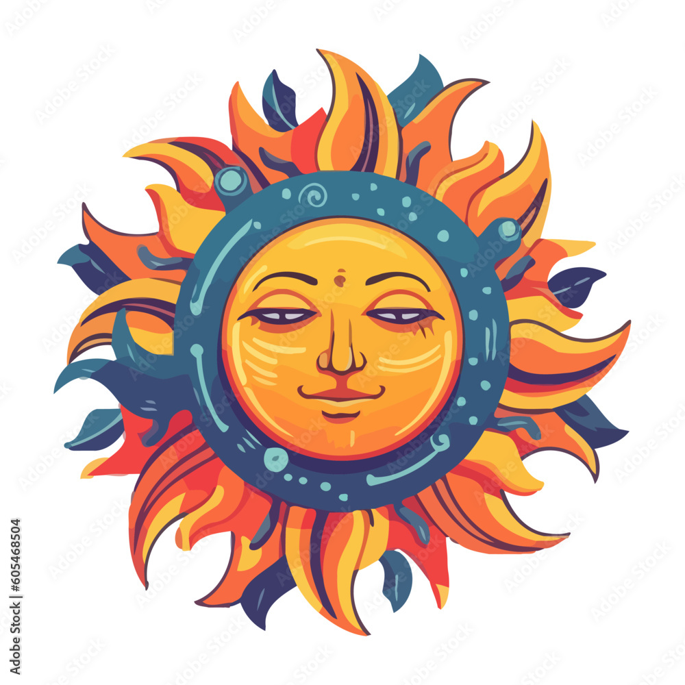 Burning sun astrology backdrop